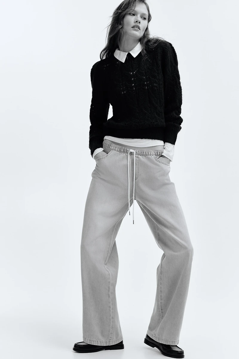 Pointelle-Knit Sweater