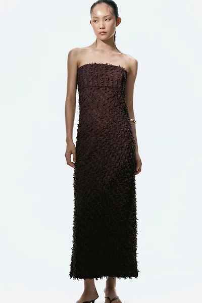 Robe bandeau frangée