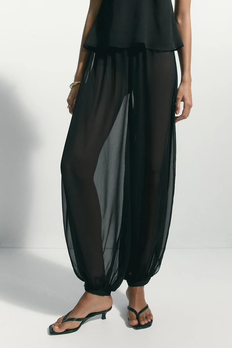 Balloon-Leg Pull-On Pants