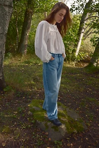 High-Rise Barrel-Leg Jeans