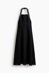 Linen-Blend Halterneck Dress