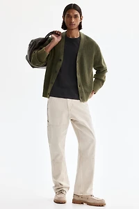 Relaxed-Fit Rib-Knit Cotton Cardigan