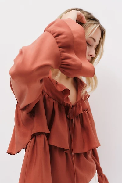 Ruffle-Trimmed Blouse