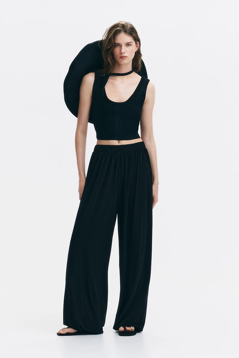 Pantalon à jambes ballon avec taille élastique