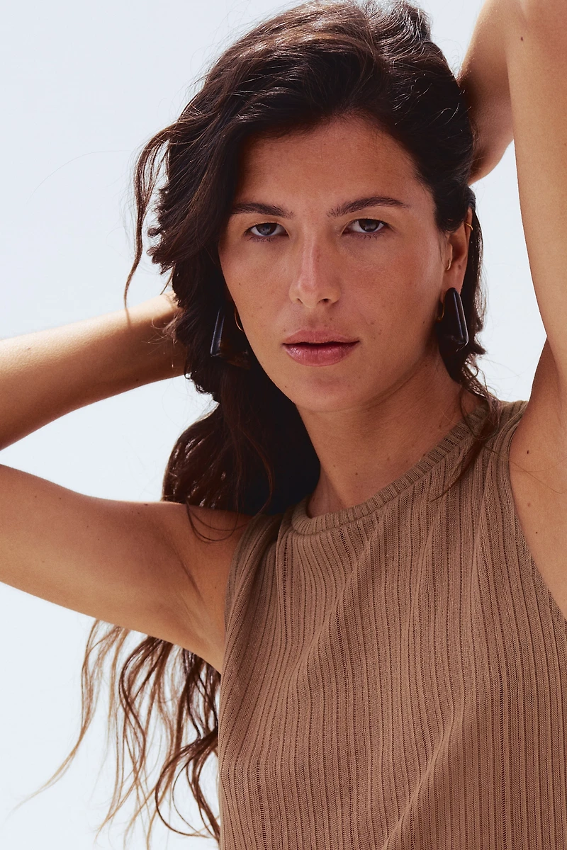 Rib-knit vest top