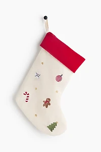 Chaussette de Noël brodée