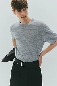 T-shirt coupe classique en fin tricot