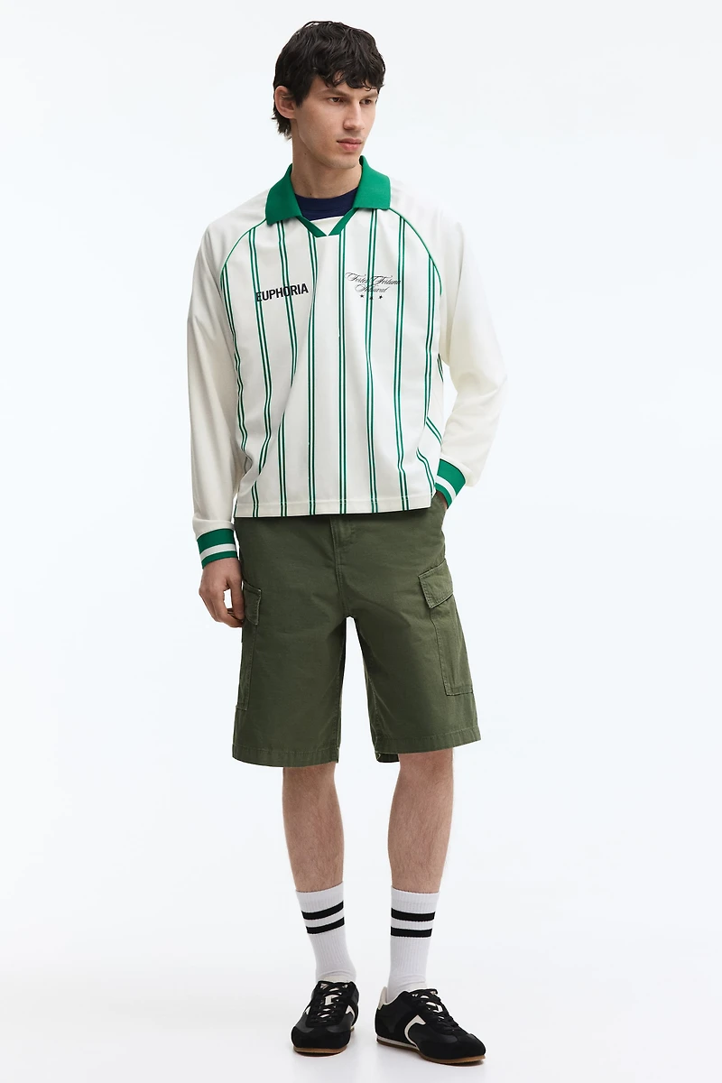 Loose-Fit Printed Polo Shirt