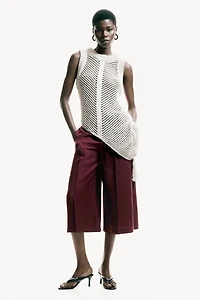 Dressy Linen-Blend Culottes