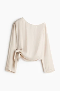 One-Shoulder Tie-Detail Top