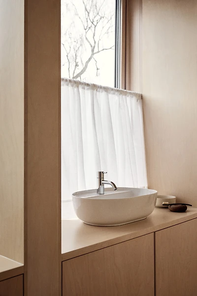 Linen-Blend Café Curtain