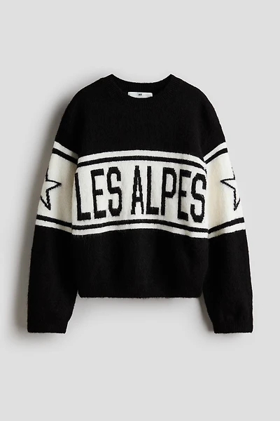 Loose-Fit Motif-Detail Sweater