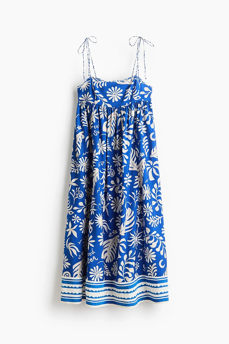 Tie-Shoulder-Strap Midi Dress