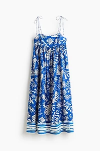 Tie-Shoulder-Strap Midi Dress