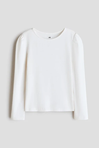 Haut en tricot de coton côtelé