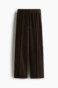 Wide-Leg Velour Joggers