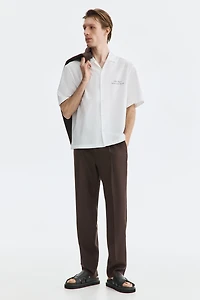 Chemise imprimée décontractée avec col cubain