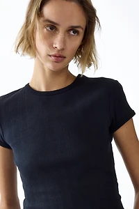 Pointelle-Knit T-Shirt