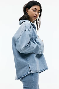 Oversized Pullover Denim Shirt