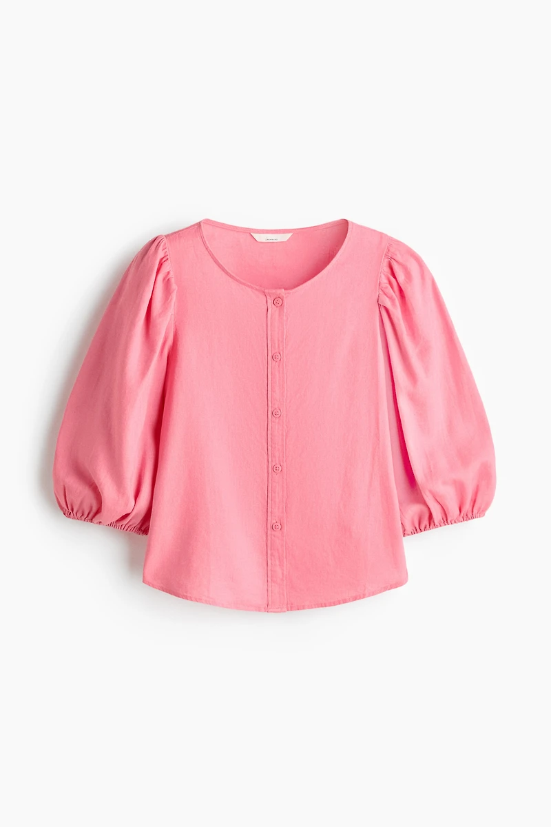 Linen-Blend Blouse