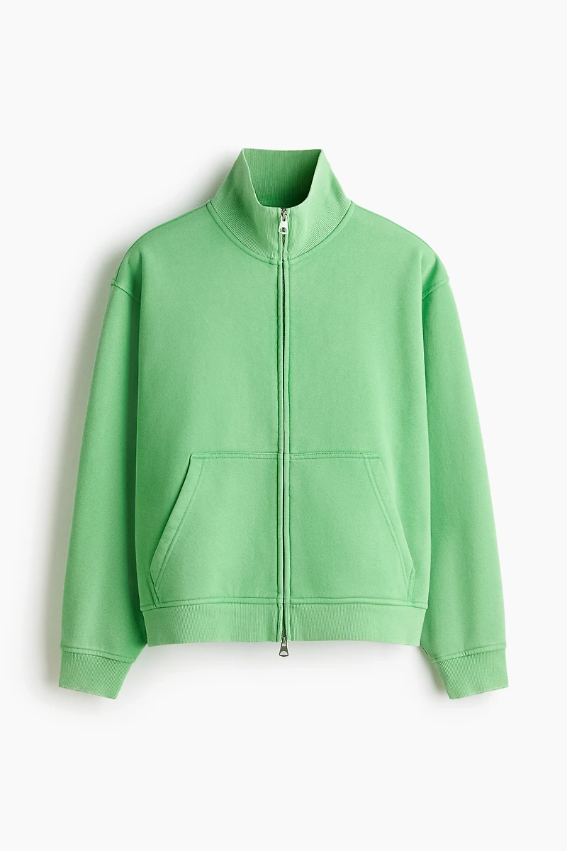 Loose-Fit Boxy Sweatshirt Jacket