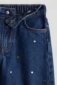 Jean aux jambes larges avec motifs