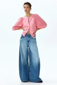 Linen-Blend Blouse