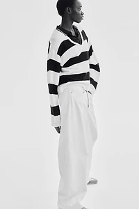 Fine-Knit V-Neck Sweater