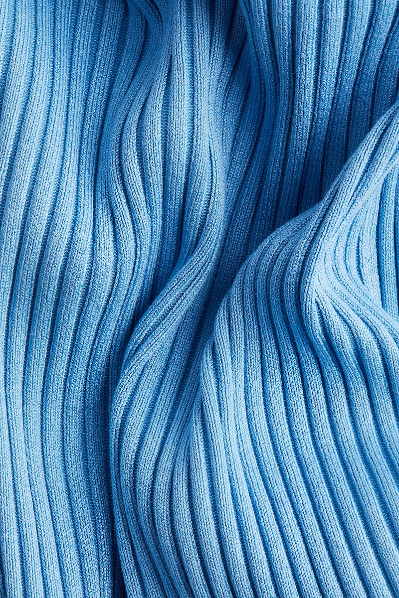 Rib-knit Boat-neck Top