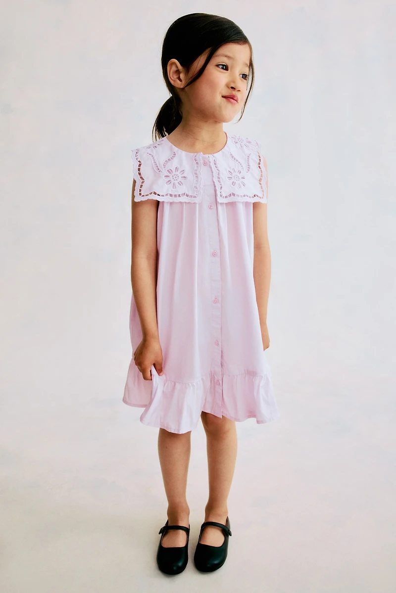 Cotton Dress with Sailor Collar