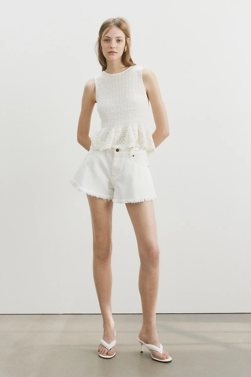 Frayed Denim Shorts