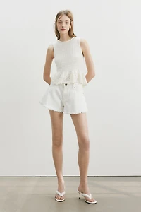 Frayed Denim Shorts