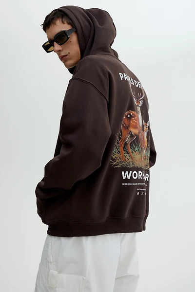 Relaxed-Fit Printed Hoodie