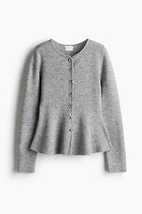 Gilet péplum en tricot côtelé