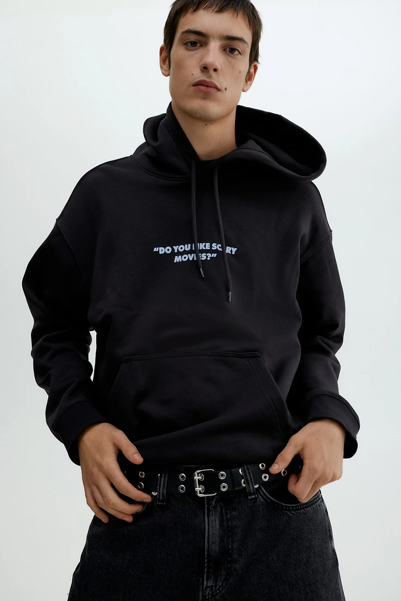 Loose-Fit Printed Hoodie