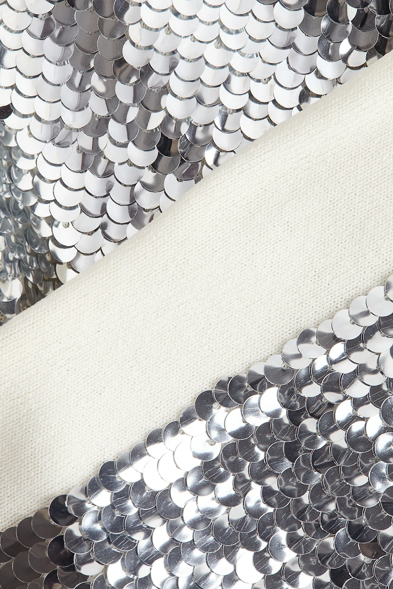 Sequined Top with Shoulder Pads