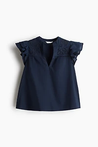Blouse with Eyelet Embroidery
