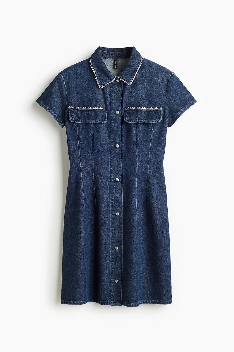 Embellished Denim Dress
