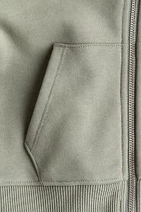 Hooded Cotton Sweatshirt Jacket