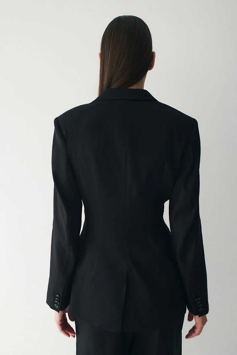 Slim-Fit Linen-Blend Blazer