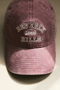 Embroidered-motif Twill Cap