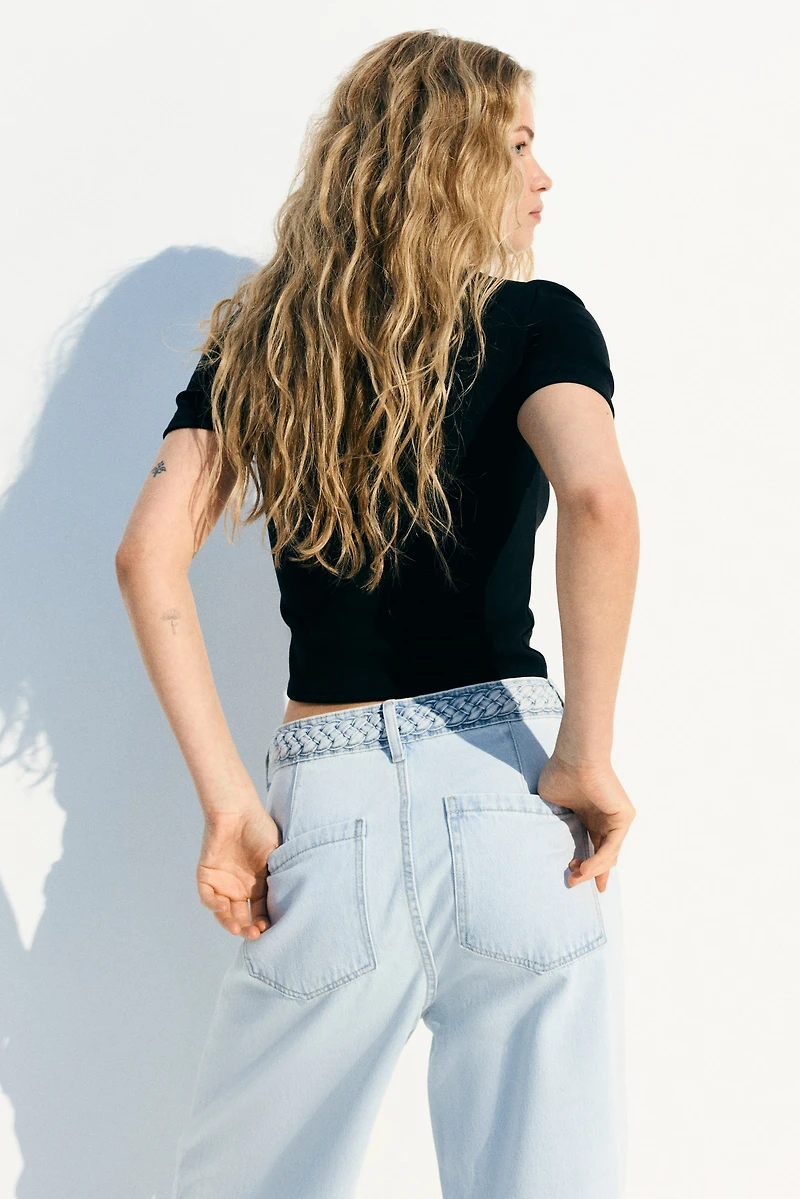 Top with Eyelet Embroidered Detail