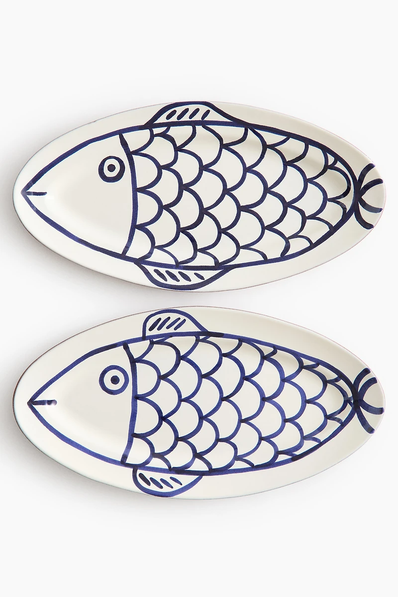 Hand-Painted Terracotta Serving Plate