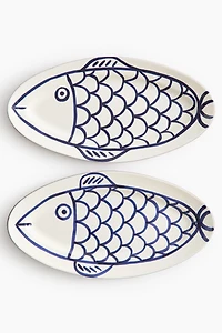 Hand-Painted Terracotta Serving Plate
