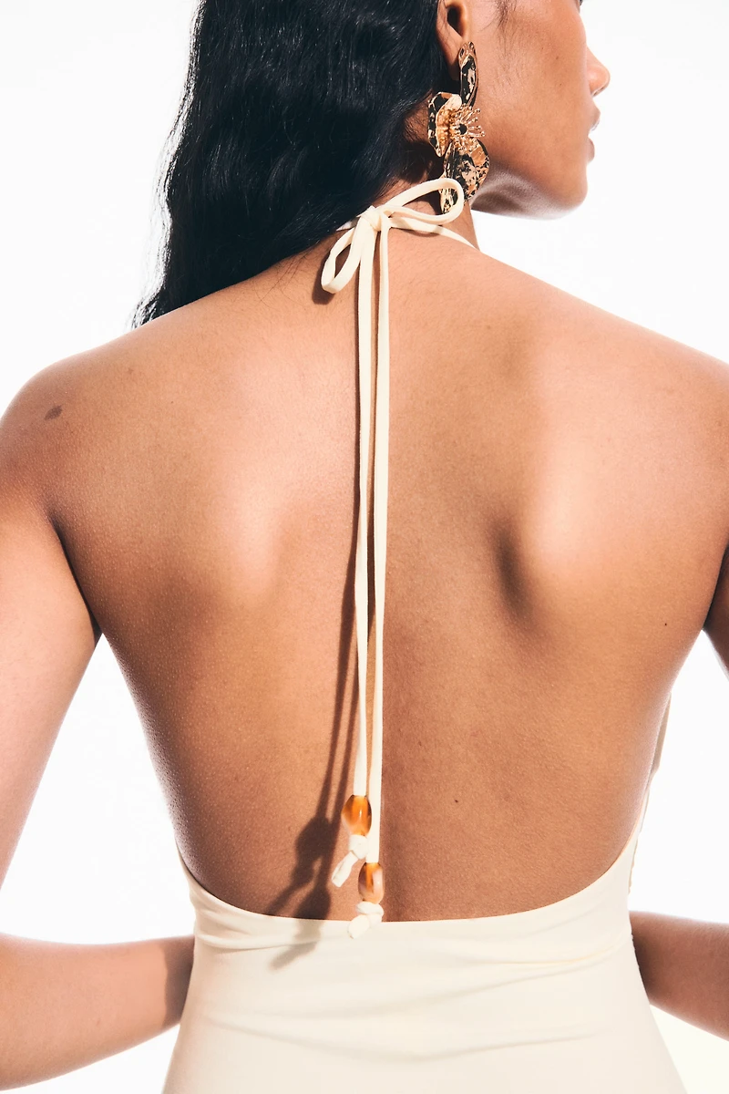 Draped Halterneck Bodysuit