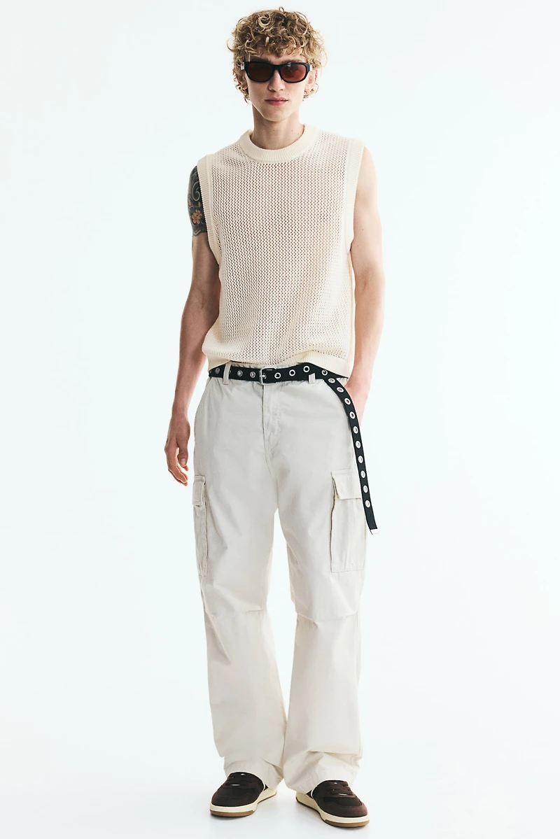 Regular-Fit Open-Knit Sweater Vest
