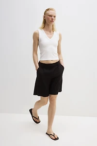 Wrinkle-Resistant Relaxed-Fit Bermuda Shorts
