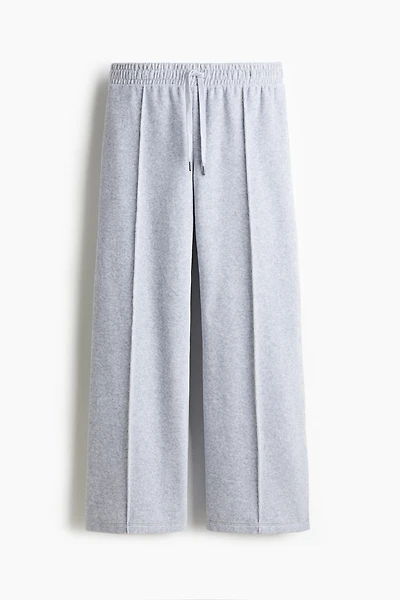 Wide-Leg Velour Joggers