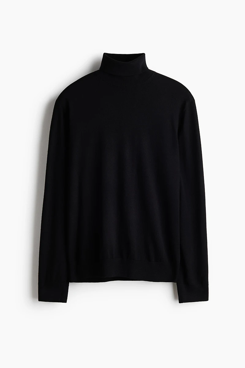 Regular-Fit Turtleneck Merino Wool Sweater