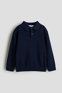 Fine-Knit Polo Shirt